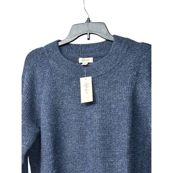 Style & Co Thermal Knit Sweater, Dark Sky Heather, XL - Picture 9 of 10
